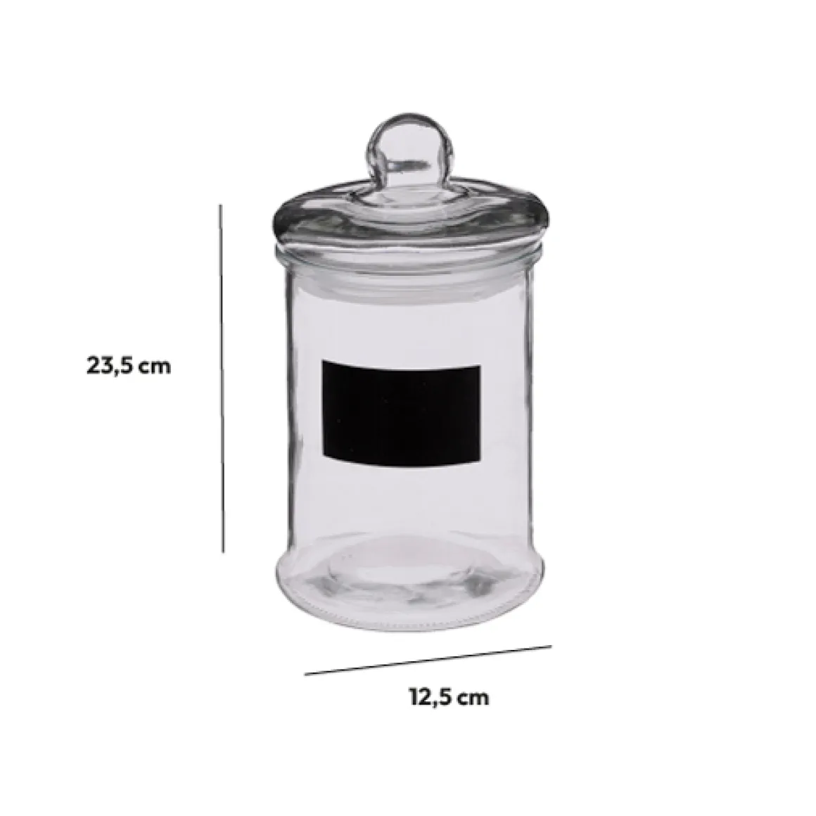 Bonbonnière en verre avec ardoise 1,2L