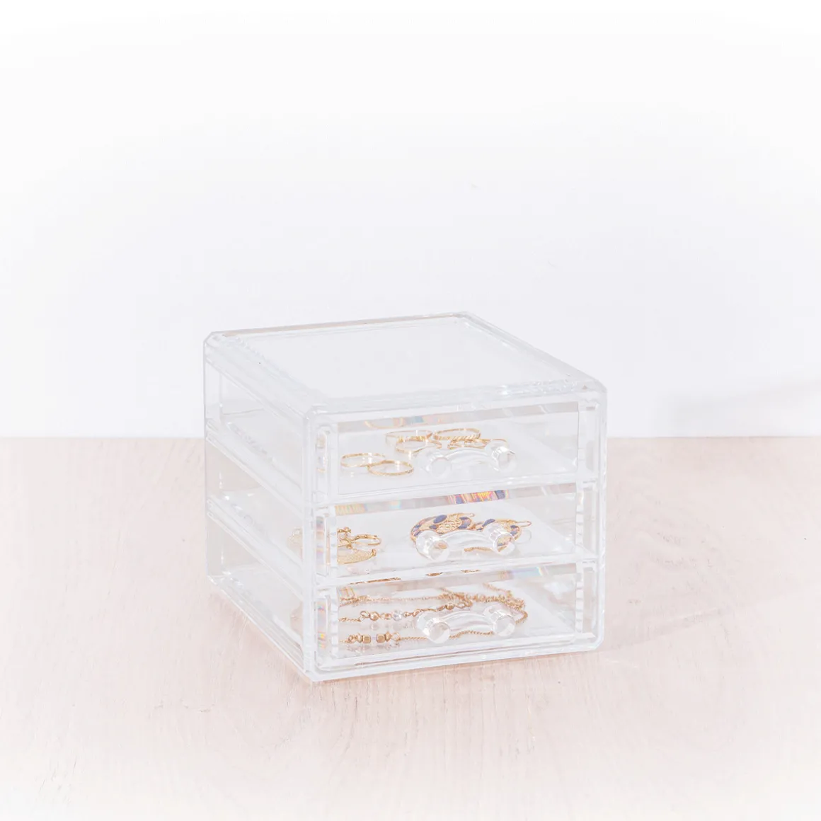 Boîte à bijoux 3 tiroirs, Transparent