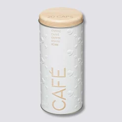 Boîte à café capsules métal, Blanc