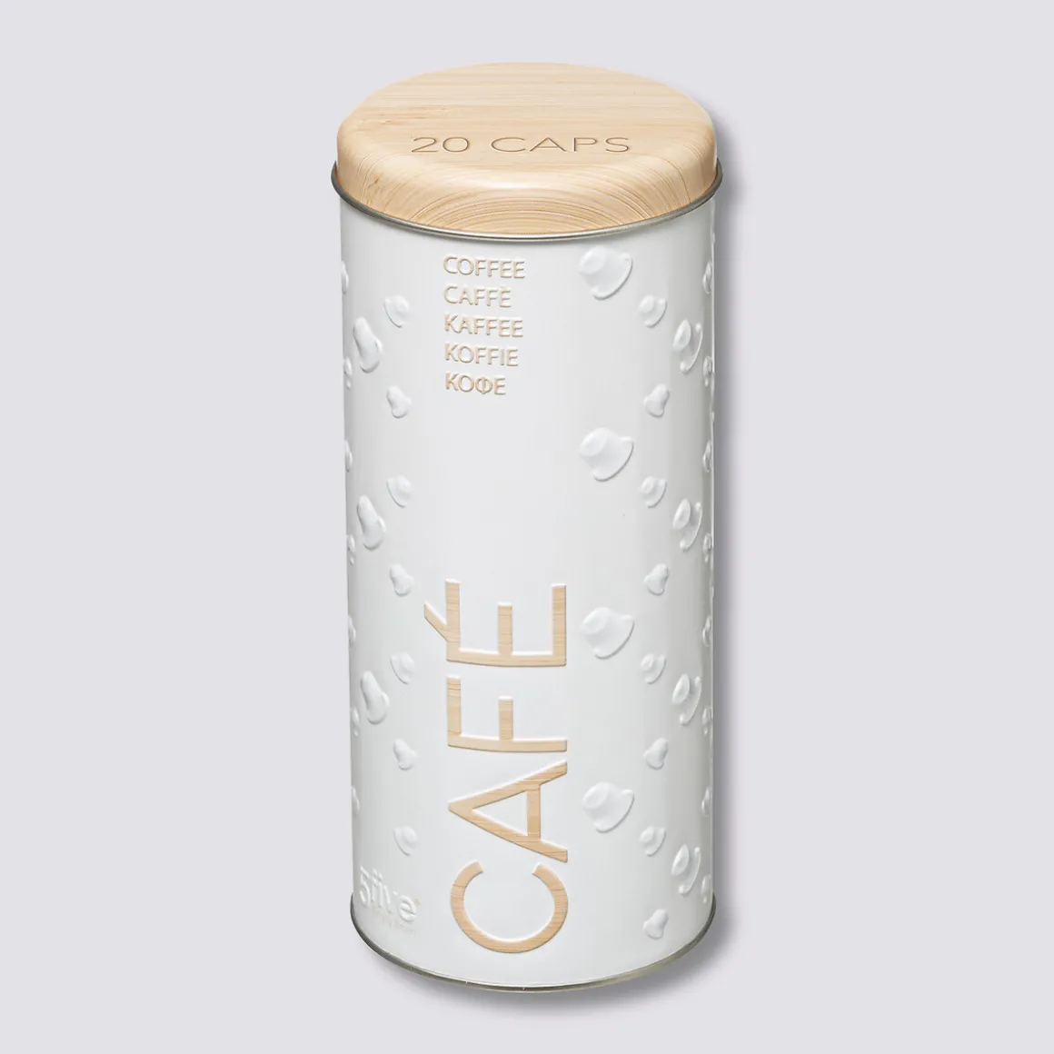 Boîte à café capsules métal, Blanc