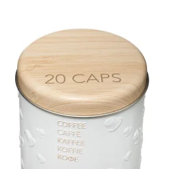 Boîte à café capsules métal, Blanc
