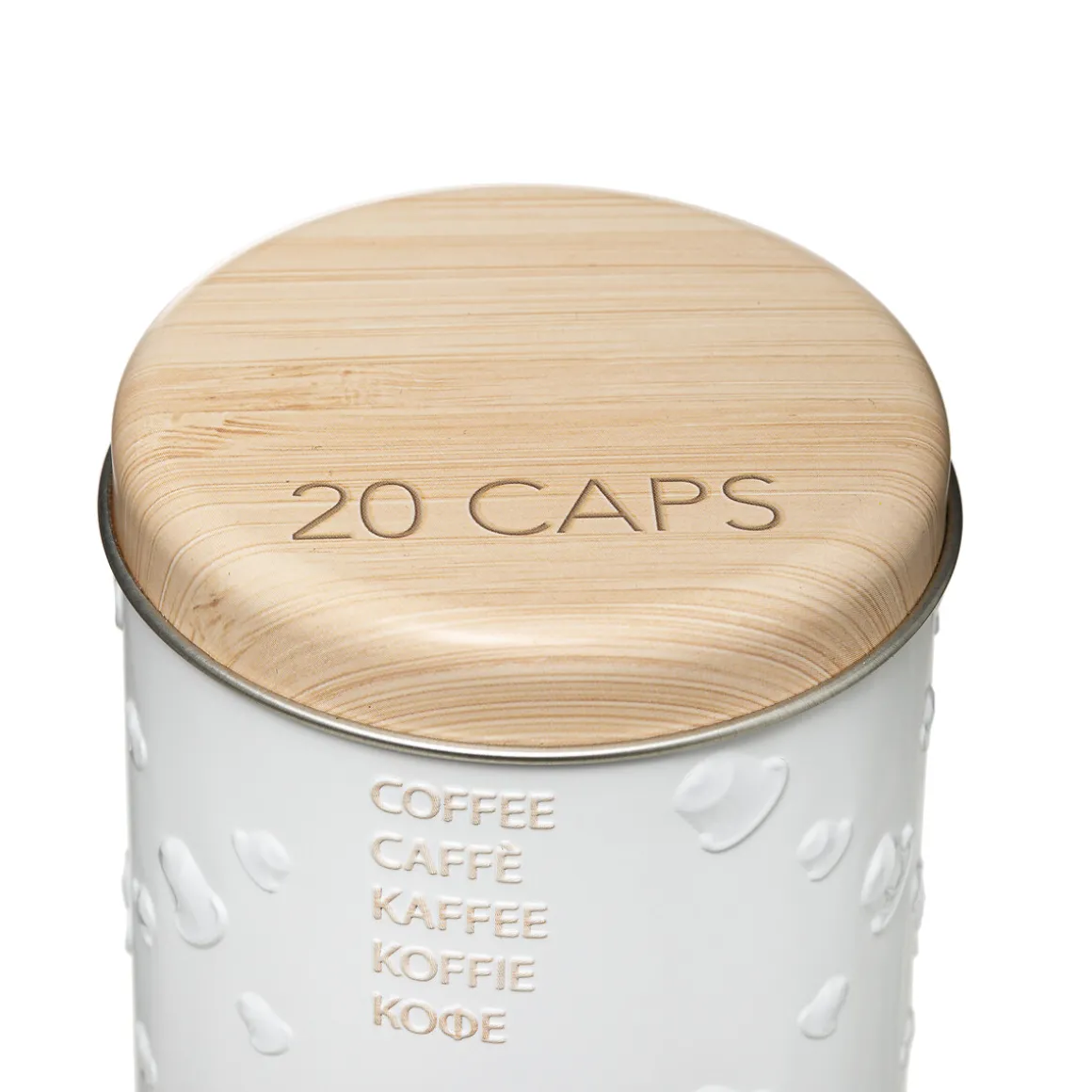 Boîte à café capsules métal, Blanc