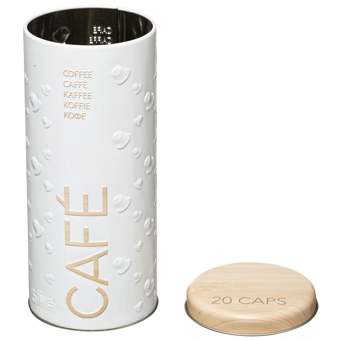 Boîte à café capsules métal, Blanc