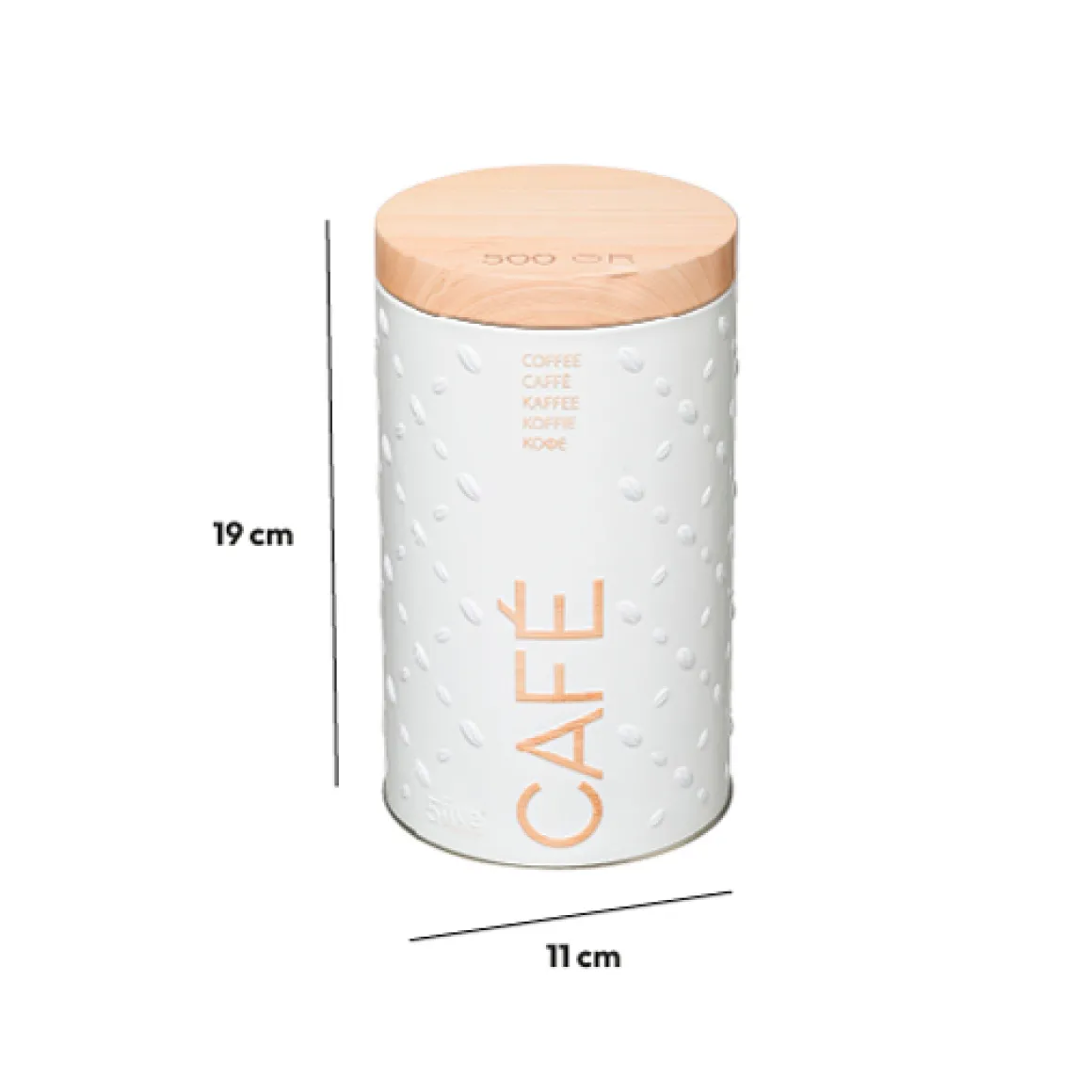 Boîte à café métal 500g, Blanc