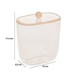 Boîte à cotons et cotons-tiges, L.15 cm, Transparent