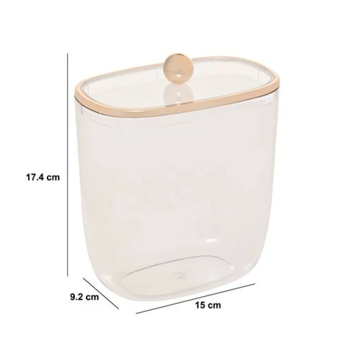 Boîte à cotons et cotons-tiges, L.15 cm, Transparent