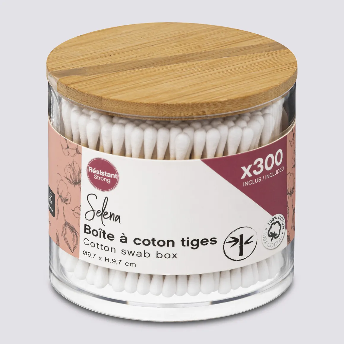 Boîte 300 cotons-tiges, Bambou
