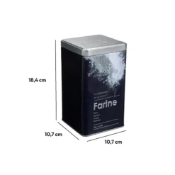 Boîte à farine 1kg métal, Noir