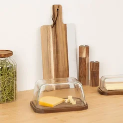 Boîte à fromage, socle acacia