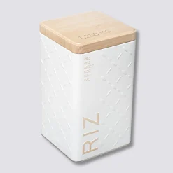 Boîte à riz en métal, Blanc