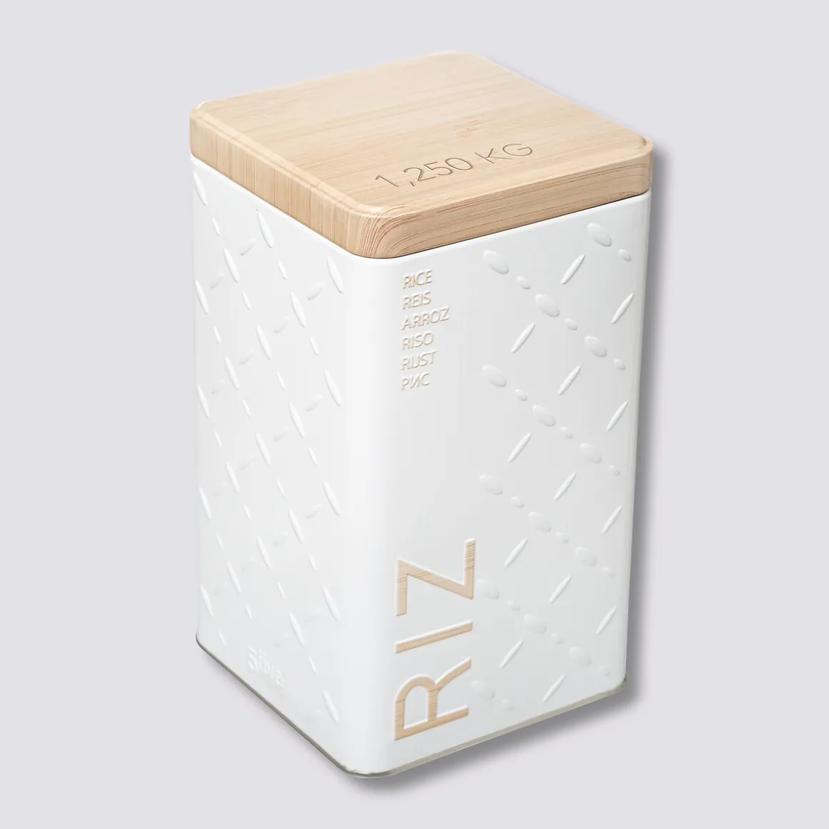 Boîte à riz en métal, Blanc