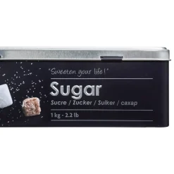 Boîte à sucre morceaux métal, Noir