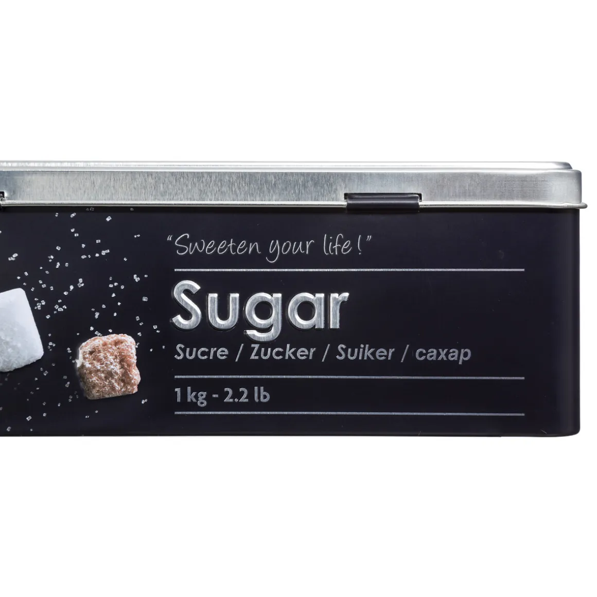 Boîte à sucre morceaux métal, Noir