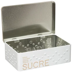 Boîte à sucre morceaux métal, Blanc