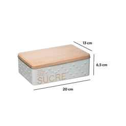 Boîte à sucre morceaux métal, Blanc