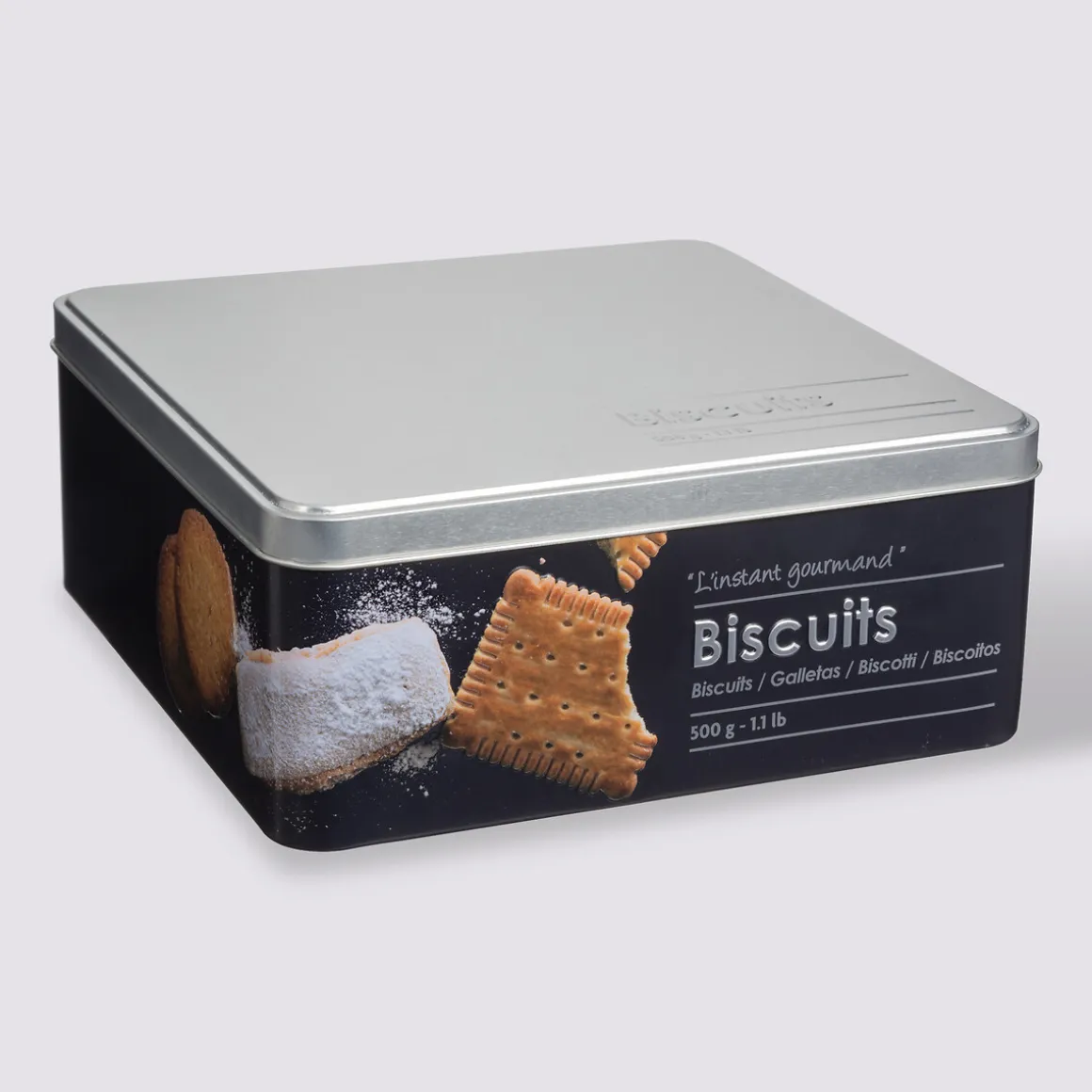 Boîte biscuits métal, Noir
