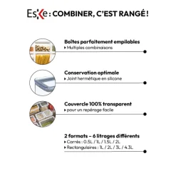 Boîte carrée hermétique 1L