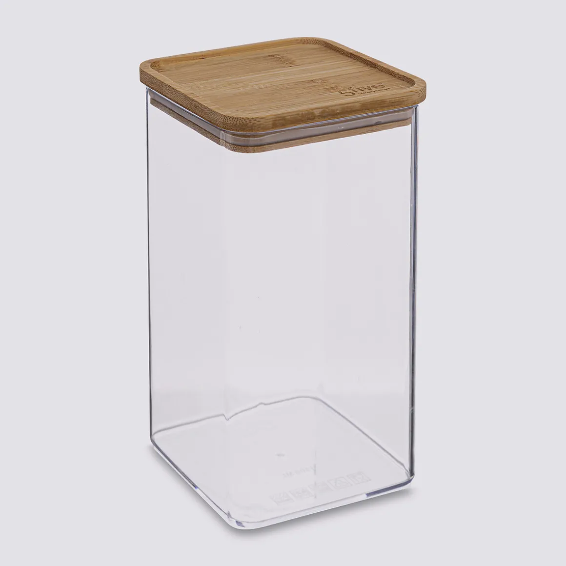 Boîte de conservation carrée couvercle bambou, 1,5L