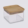 Boîte de conservation carrée couvercle bambou, 0,5L