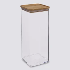 Boîte de conservation carrée couvercle bambou, 2L