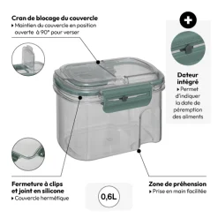 Boîte de conservation hermétique avec bec verseur 0,6L