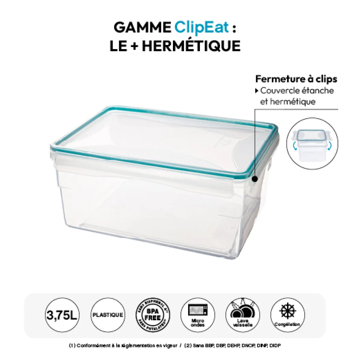 Boîte de conservation plastique 3,75L