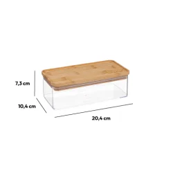 Boîte de conservation rect couvercle bambou, 1L