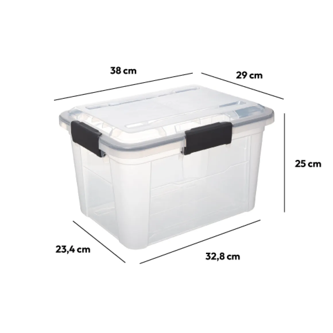 Boîte en plastique à clip 18L