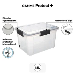 Boîte en plastique à clip 18L
