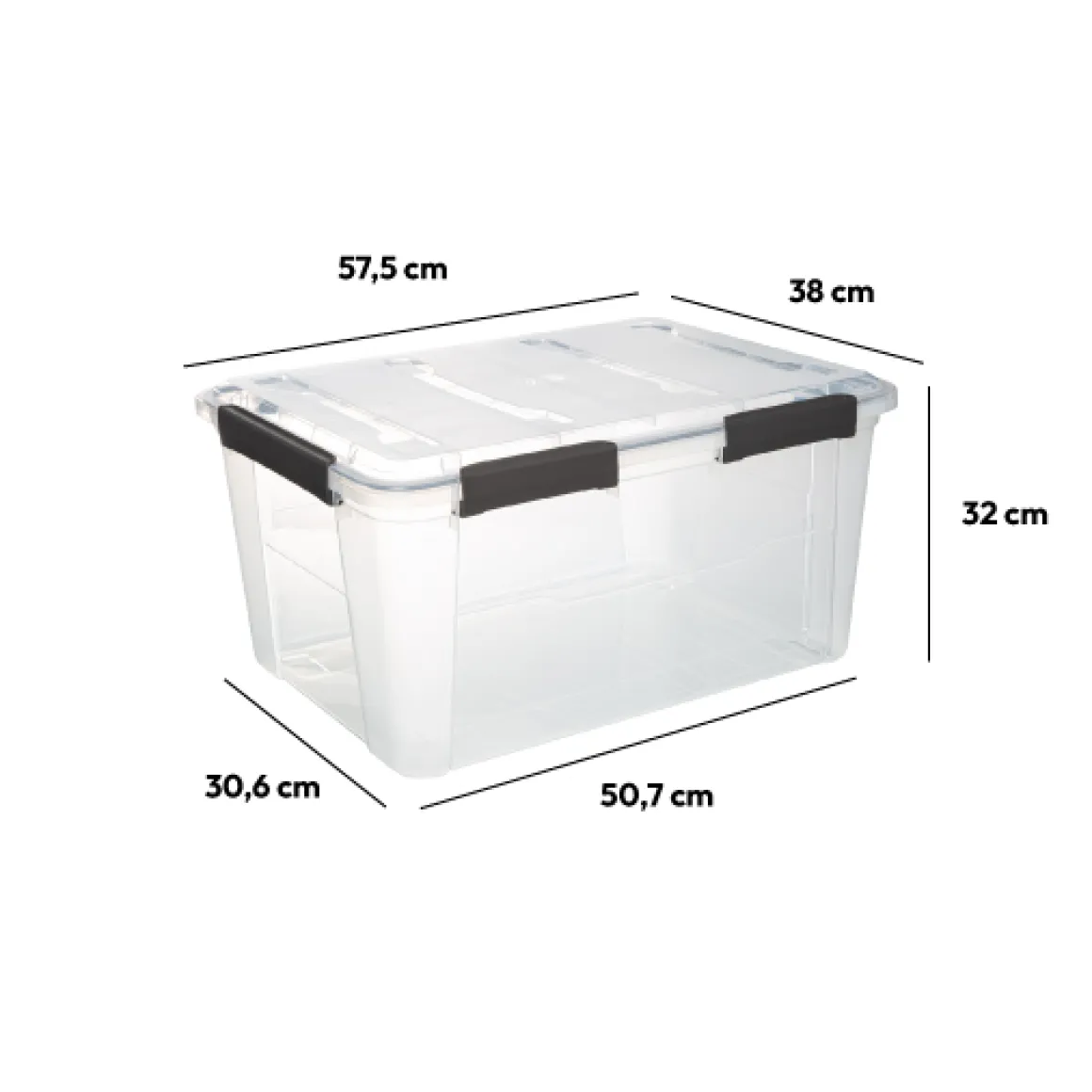 Boîte en plastique à clip 50L