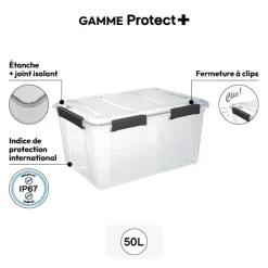 Boîte en plastique à clip 50L