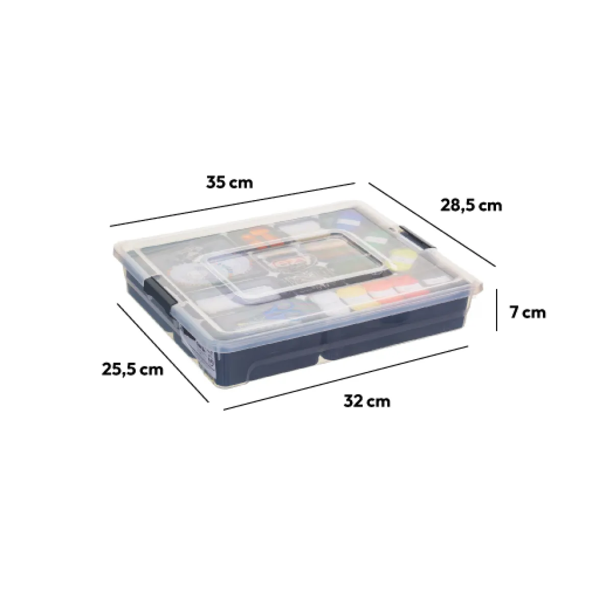 Boîte en plastique compartimentée 4,8L
