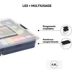 Boîte en plastique compartimentée 4,8L