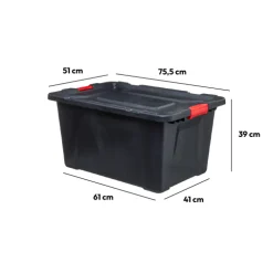 Boîte en plastique 100L, Noir