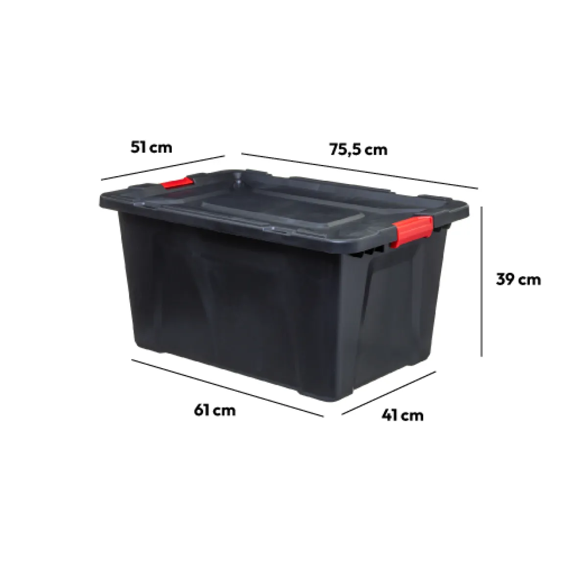 Boîte en plastique 100L, Noir