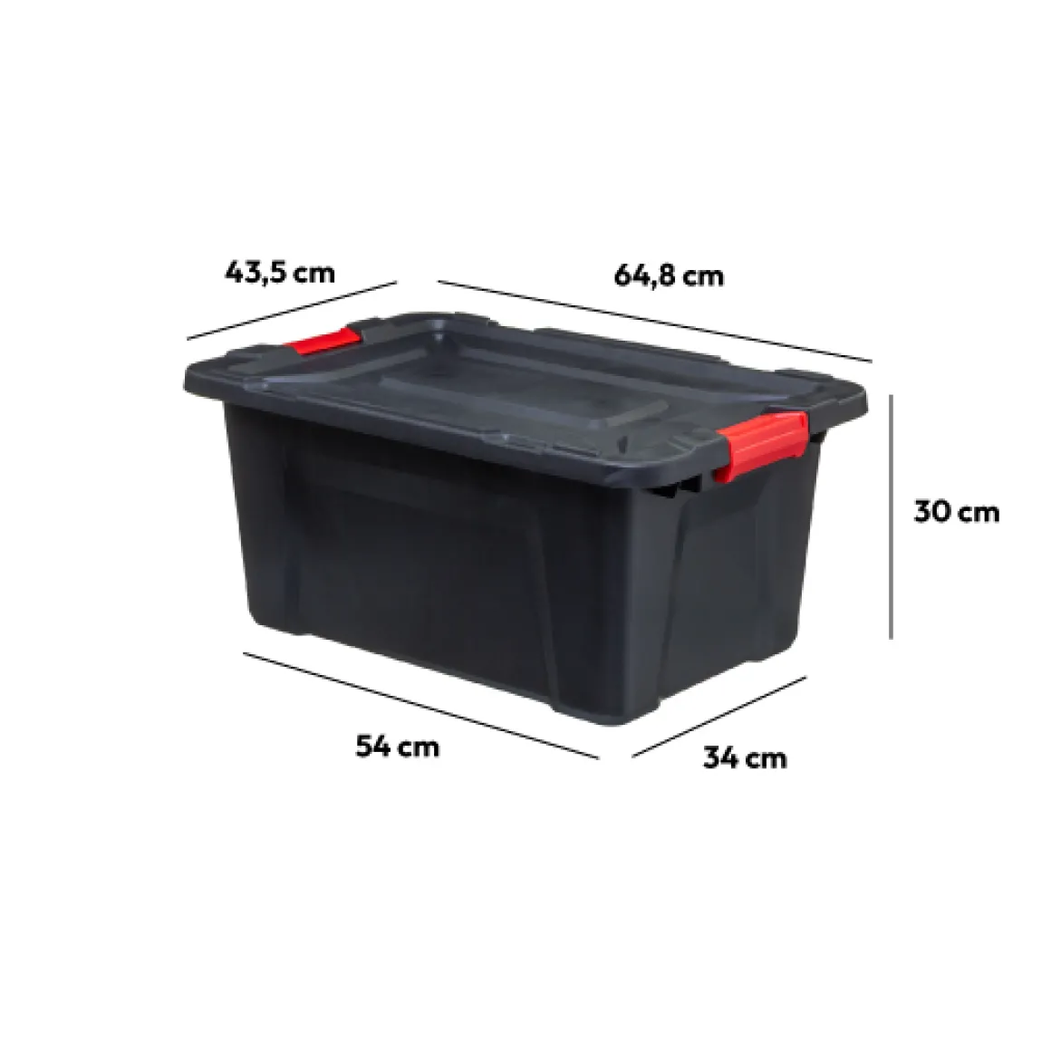 Boîte en plastique 55L, Noir