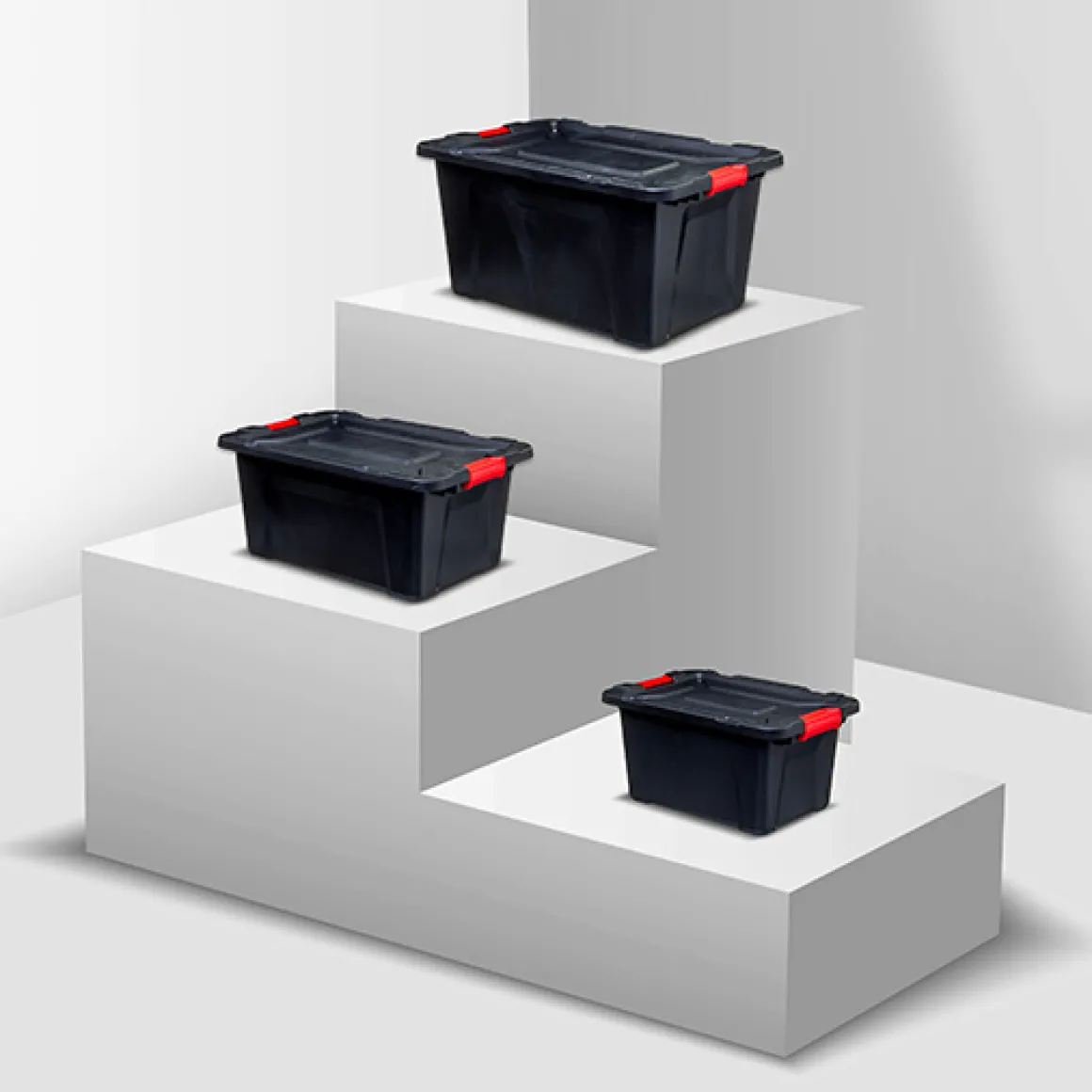 Boîte en plastique 55L, Noir