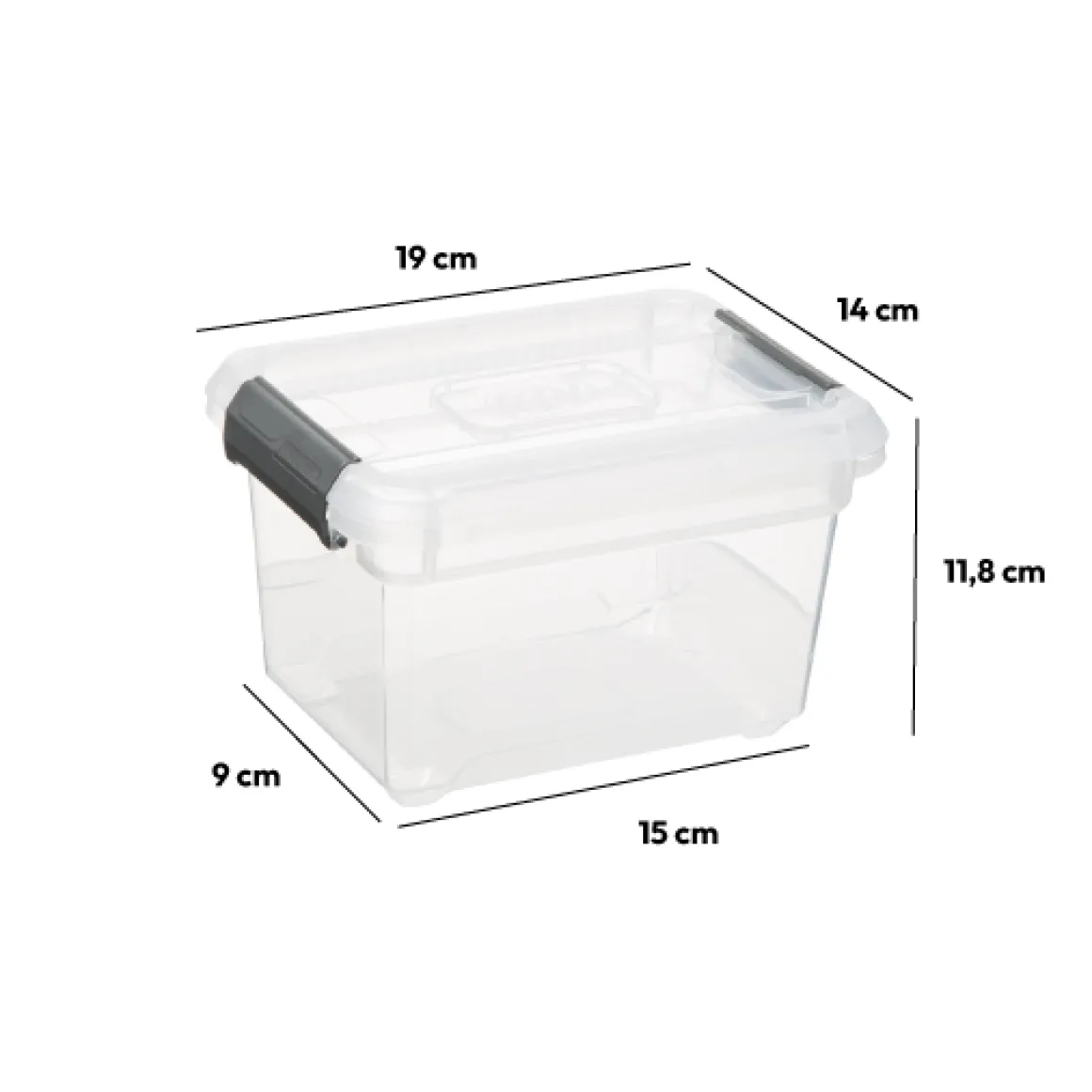 Boîte en plastique transparente 1,8L