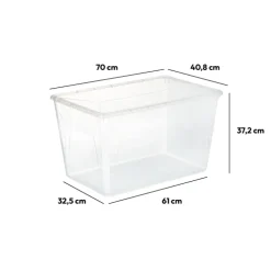 Boîte en plastique transparente 80L