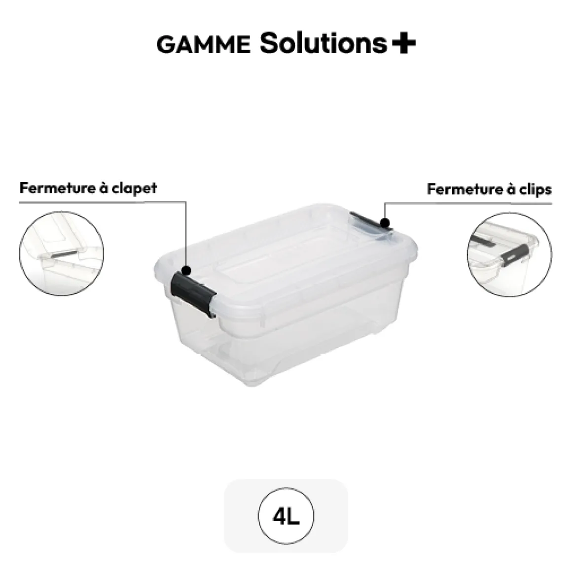 Boîte en plastique transparente 4L