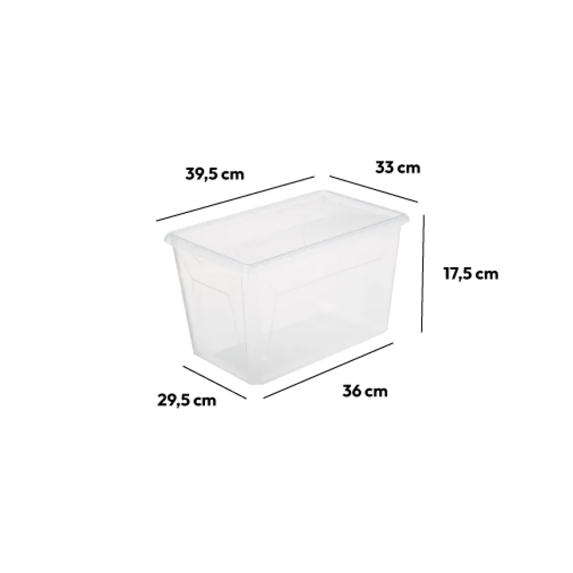 Boîte en plastique transparente 17,8L