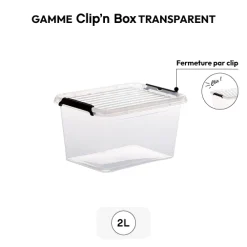 Boîte en plastique transparente 2L
