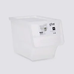 Boîte en plastique transparente à ouverture frontale 24L