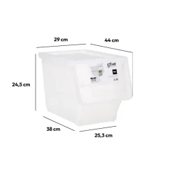 Boîte en plastique transparente à ouverture frontale 24L