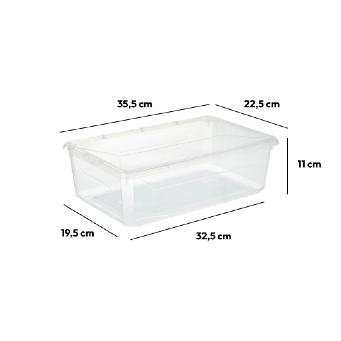 Boîte en plastique transparente 6,5L
