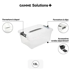 Boîte en plastique transparente 13L