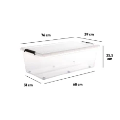 Boîte en plastique transparente 55L