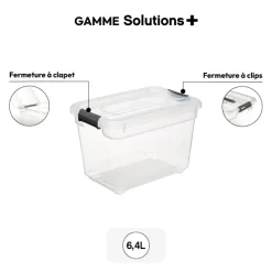 Boîte en plastique transparente 6,4L