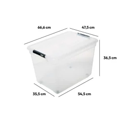 Boîte en plastique transparente 80L