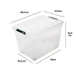 Boîte en plastique transparente 100L